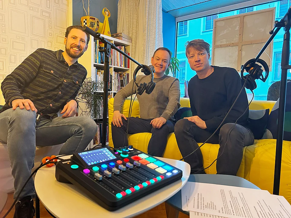 Die drei Podcaster Marc Schneider, Dirk Hladik und Lucas von Ramin