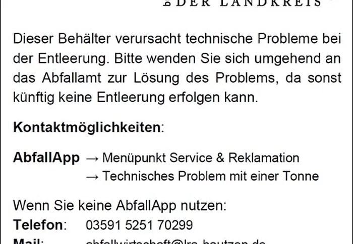 Aufkleber Abfallamt