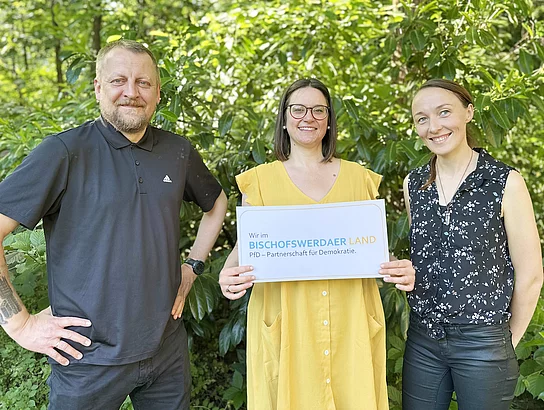 Das Team der PfD „Wir im Bischofswerdaer Land“: Sascha Hache, Jessica Lohr und Theresa Huste (v.l.n.r.)